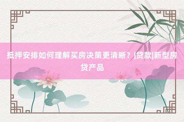 抵押安排如何理解买房决策更清晰？|贷款|新型房贷产品
