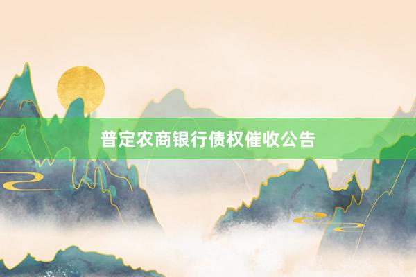 普定农商银行债权催收公告
