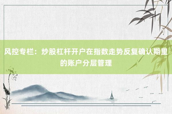 风控专栏：炒股杠杆开户在指数走势反复确认期里的账户分层管理